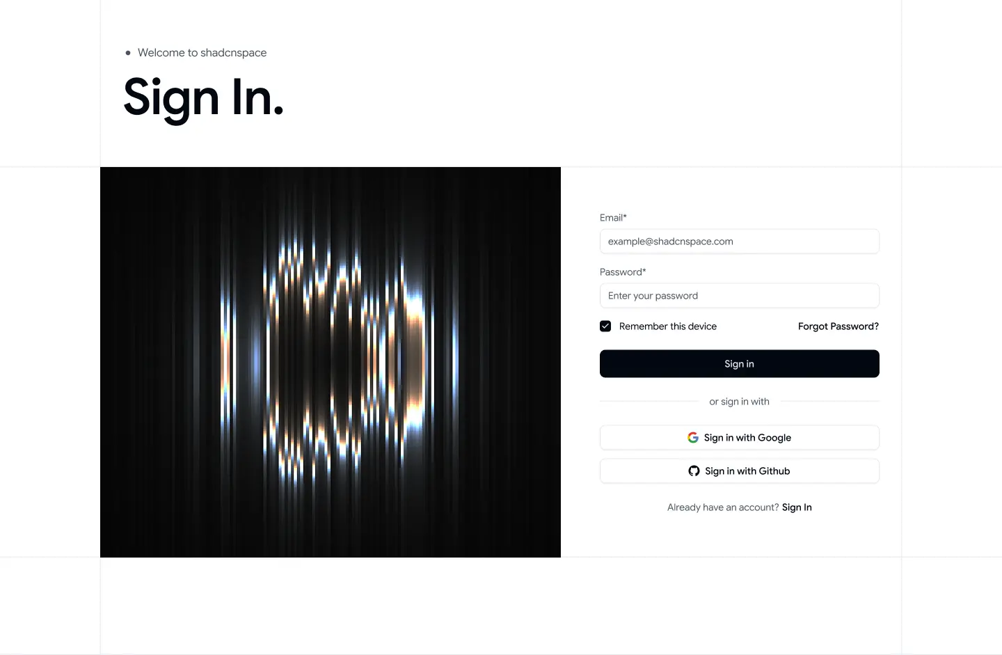 Login 03 - Visual Split Login