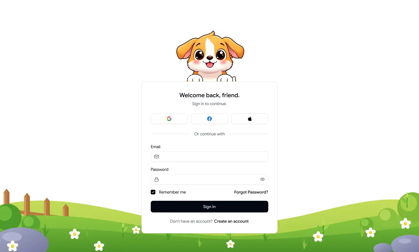 Login 09 - Peeking Puppy Animated Login