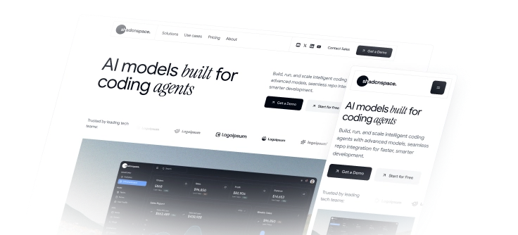 Responsive design — desktop and mobile