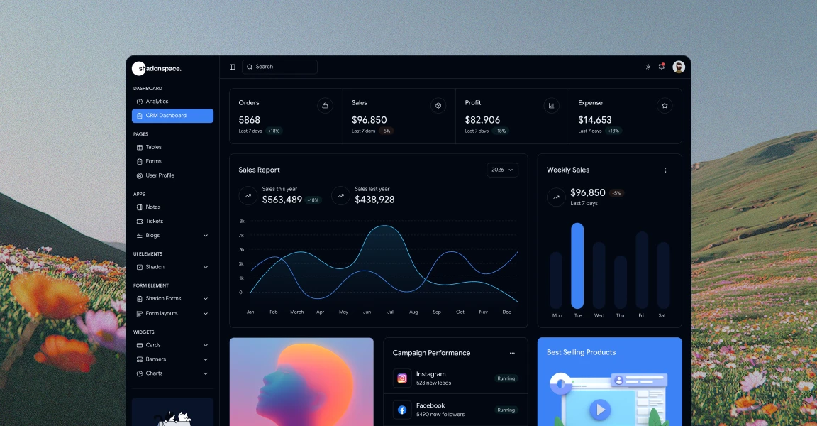 Hero dashboard preview