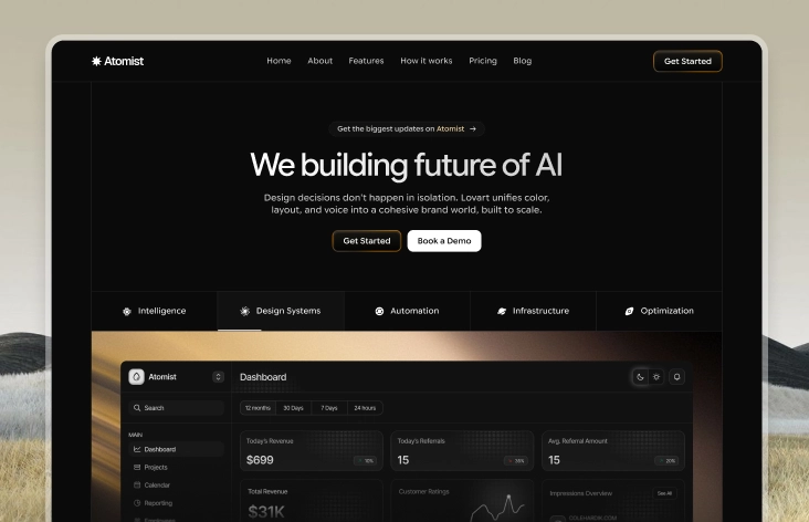 Atomist - Shadcn SaaS Landing Page Template