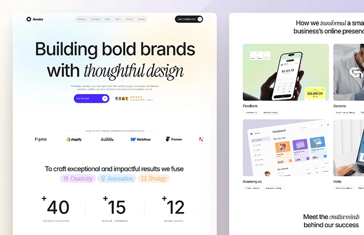 Awake - Shadcn Agency & Portfolio Template