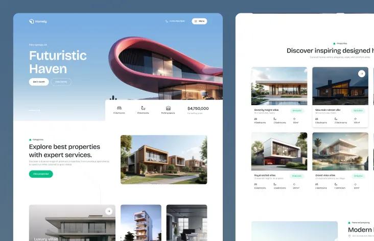 Homely - Shadcn Real Esate & Property Website Template