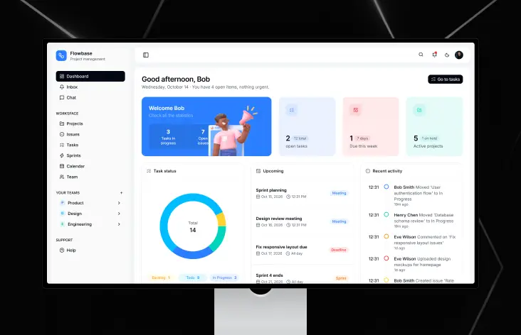 PMS - Project Management Dashboard Template screenshot 1