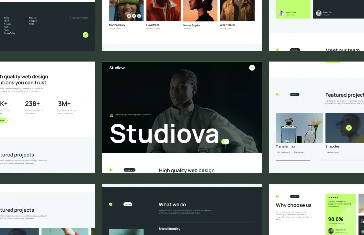 Studiova - Shadcn Creative Web Agency Template