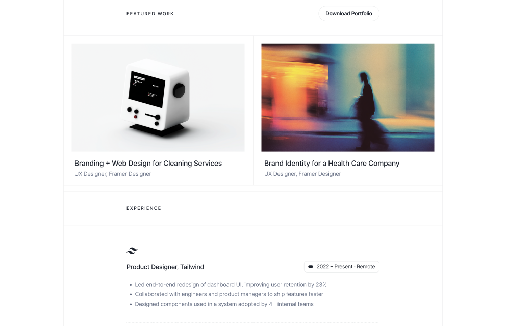 Typefolio - Shadcn UI Personal Portfolio Template screenshot 2